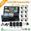 10"LCD cheap h.264 4ch dvr combo cctv camera kit