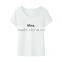 manufacturer china custom women's clothing bluk printing Miss Log t-shirt