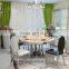 Foshan wholesale modern home furniture round 8 seats glass dining table