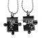 SRP4007 Hot New Products for 2016 Enamel Black Puzzle Couple Pendant Stainless Steel Cute Necklace
