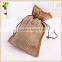 wholesales small burlap bags jute drawstring bag for packing