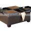 Leather Storage Ottoman with Two Square Ottomans
