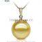 Wholesale pearl pendant 11-12mm perfect round14k gold love sea pearl pendant