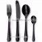 Black matte food grade 20pcs place setting flatware