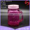 500ml color glass mug with handle/glass mason jar