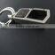 Click Black Leather Keychain Shiny Chrome Plated Metal Man's Strap Key Chain Car Key Ring Holder With Gift Box