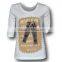 fashion women t shirts long sleeves with all over printing