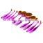 10pcs oval brush set plastic handle soft synthetic hair foundation powder tooth brush shape makeup set