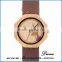 Private label your own logo leather band wristwatch wholesale wood watch