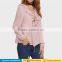 Women Long Sleeve Ruffle Trim Lace up v Neck Tops Casual Boho Long Chiffon Tops and Blouse Design Pattern 2017