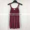 Women hot sell stocklots branded garment wash sexy lace tank top