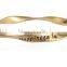 Wholesale best friend bangle gold plated custom saying message bangle twisting bangles and bracelets