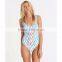 Retro High Cut One Piece For Women Custom Low Scoop Back High Cut Legs Swimsuit Polyamide Elastane Blend Material Swimwear