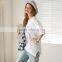 Wholesale Summer Short Sleeve White Printing T Shirt for Ladies
