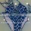 Missadola latest hot sell Ladies printed swim suit two pieces bikini strape bra and panty swimwear