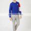 Blue Panelled Sleeve elasticated neck hem and cuffs mens sweatshirt custom