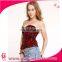 mature woman Steel Boned red Underbust Back lacing Waist slimming Corset