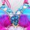 Aidocrystal Handmade girls night club sexy colorful feather dreamcatcher bra and underwear stage performance for women
