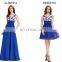 Grace Karin Sleeveless Blue Appliqued Chiffon Short Prom Dresses GK000110-1