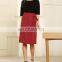 2017 ladies skirts and blouses pure color waist tie midi woman skirt