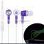 Glowing earphone, flashing stereo headset, shiny lighting flash headphone for phones