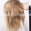 Salon Clear Mannequin Heads With Hair For Braiding,Blond Color Wavy Style Training Head Mannequin