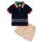 Factory supply baby boys' summer clothing sets kids clothes set with polo shirt and short pant