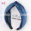 14colors Custom Fashion Head Wrap Vintage Navy Blue Hair Bands Women Plain Velvet Plastic Hairband Headband For Girl