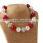 Girl Christmas Handmade Necklace Children Red Chunky Bubblegum Beads Necklace boutique