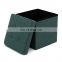 Customized factory wholesale modern faux linen foldable storage ottoman with buttons
