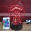3D Illusion Remote Or Touch Control LED Desk Table Night Light 16 Colors kids Family Holiday Christmas Gift
