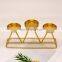 3 Heads Metal Gold Iron Table Prayer Tealight Candle Holders Creative Home Wedding candlestick holder Decorations