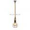 Retro Hemp Rope Industrial Loft Pendant Lamp Vintage Iron Cage Square Single Chandelier Light