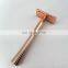 Mens Straight Razor New Razor Head Rose Gold Chrome Black Handles Double Edge Shaving Safety Razor