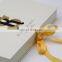 Hot style custom luxury  logo clothing packaging gift white magnetic paper boxes with ribbon