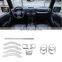 12PCS Silver Full Set Car Accessories Interior Decoration Trim Kit For Jeep Wrangler JK