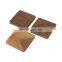 Organic Walnut Dark Wood Small 3-Piece Pot Square Coaster Set