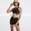 Custom Sexy Front Folding Sports Fitness Bras Women Shockproof Backless Crop Tops