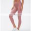 Top Quality Nylon Spandex Nude Feeling Women Yoga Wear Custom 3/4 length training yoga pants