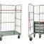 Chariot de logistique en fil de métal résistant avec poignée, conteneur roulant en cage 14