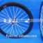 FLX-WS-CW06 : Carbon Cycling Road Bike Clincher Wheelset 60mm Rim ( Basalt Brake Side ) white spokes , RED hub
