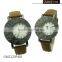 couple lover wrist watch with genuine leather