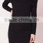 bardot long sleeve rib bodycon dress black