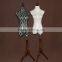 Lace covered adjustable female mannequin dressmaker form