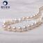 10-11mm high luster round shape white statement necklace of natural fresh water pearl