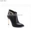 China wholesale fashion gold heeled classy pointed ankle boots