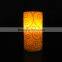 paraffin wax battery operated decal pattern flameless decorated led candle