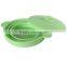 Promotional large round shaped folding silicone food storage container with lid