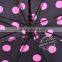 Girls Bright Polka Dot Ruffle Parasol Rain Umbrellas