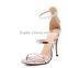 CX162 women ankle buckle striped high heel sandal shoe
